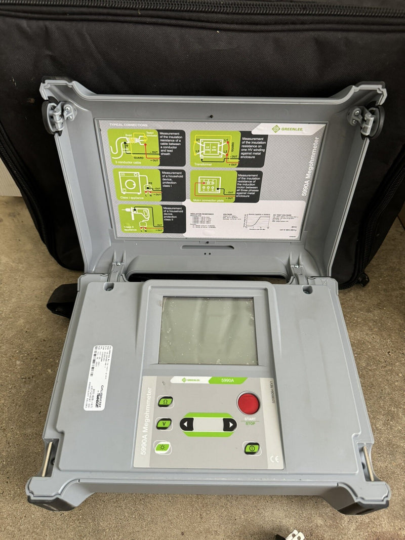 GREENLEE 5990A 5KV PORTABLE DIGITAL MEGOHMMETER CALIBRATED 2024