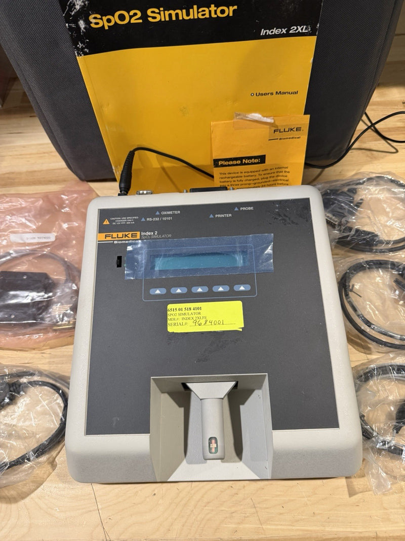 FLUKE INDEX 2 SPO2 SIMULATOR W/ ACCESSORIES (TESTED) SHIPS FREE