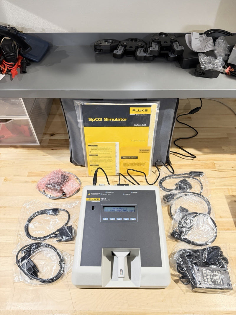 FLUKE INDEX 2 SPO2 SIMULATOR KIT W/ ACCESSORIES (TESTED) SHIPS FREE - NEW