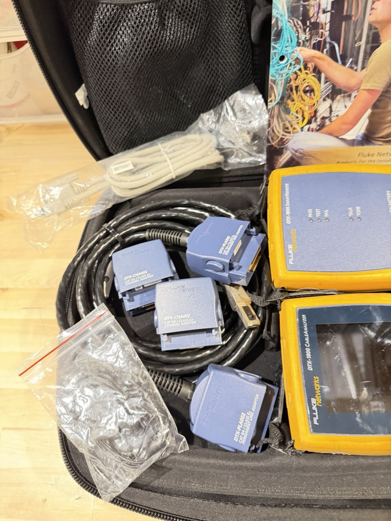 FLUKE NETWORKS DTX-1800 DTX CABLE ANALYZER KIT & PLA002 TESTED