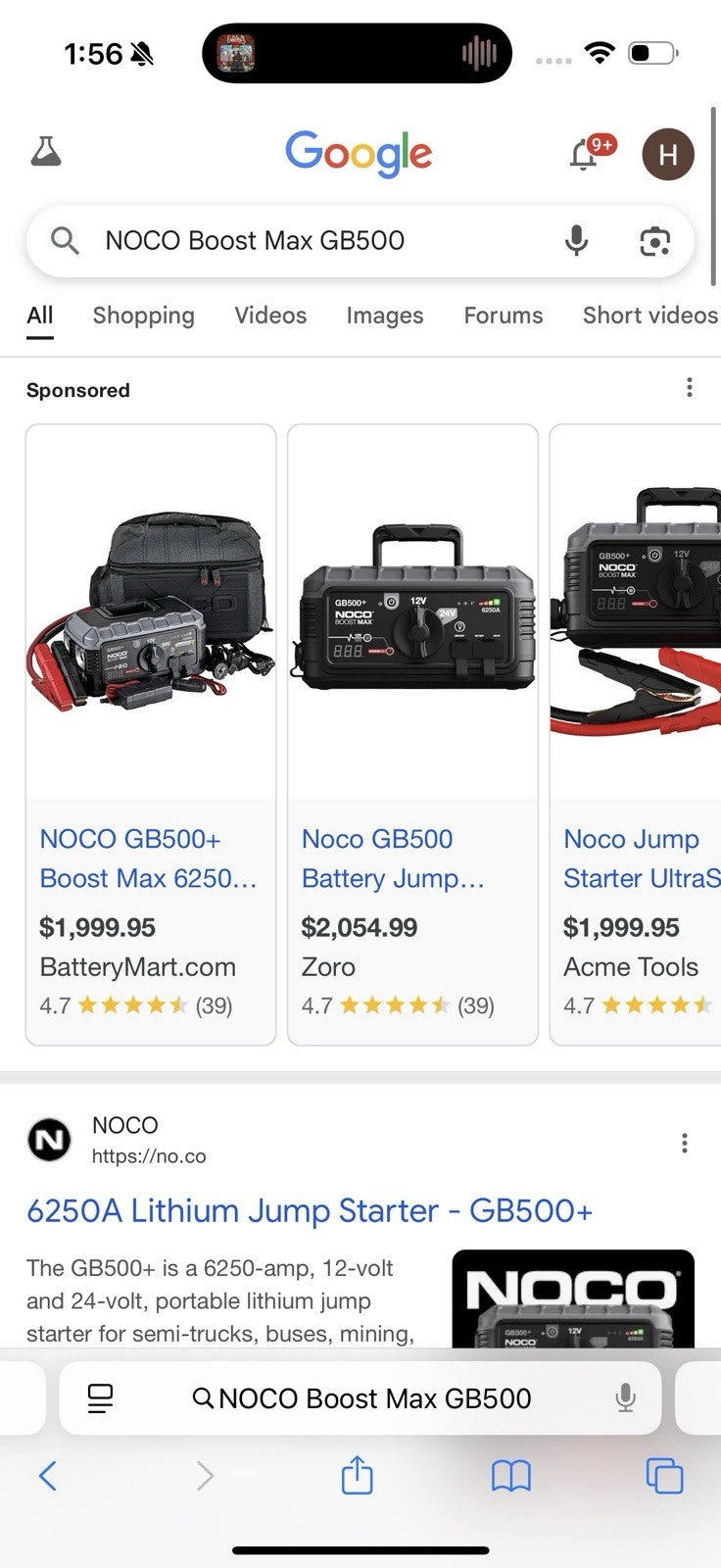 NOCO GB500 BOOST MAX ULTRASAFE JUMP STARTED 6250A 12 V/24 V