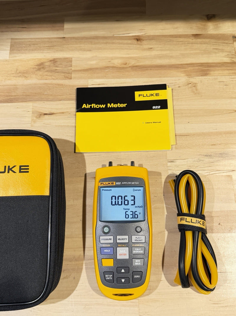 FLUKE 922 AIRFLOW METER WITH ACCESSORIES