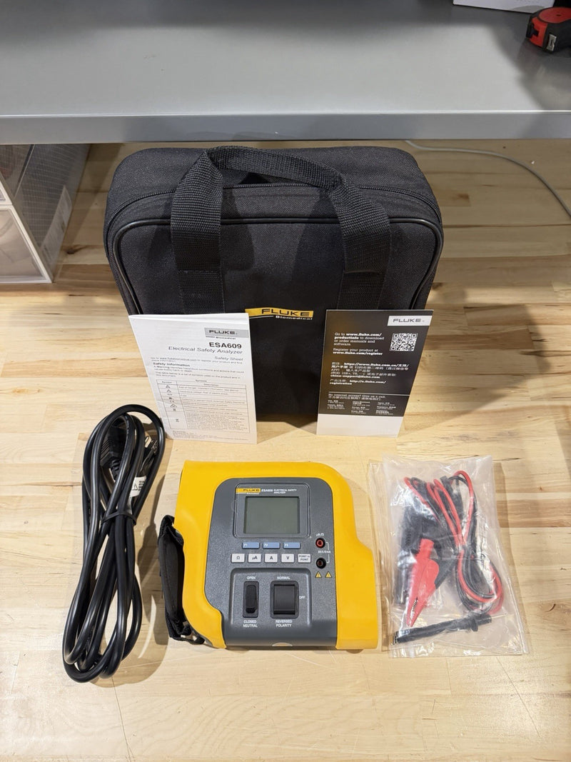 FLUKE BIO MEDICAL ESA609 ELECTRICAL SAFETY ANALYZER PORTABLE METER & ACCESSORIES