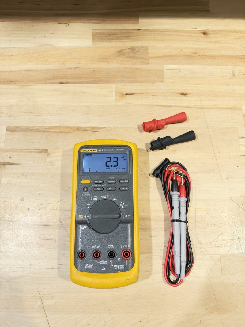 FLUKE 87V TRUE RMS MULTIMETER W/ LEADS (TESTED) SHIPS FAST