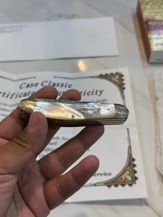 CASE 5039 FIVE BLADE SOWBELLY KNIFE PEARL1993 1 OF 10 & CERTIFICATE RARE