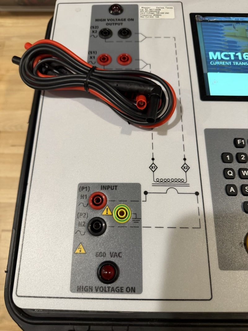MEGGER MCT1600B CURRENT TRANSFORMER TEST SET WITH LEADS & CHARGER TESTED