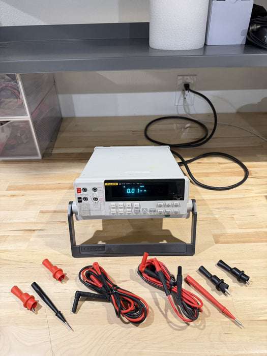 FLUKE 45 DUAL DISPLAY MULTIMETER W/ LEADS & CLIPS (TESTED) SHIPS FAST