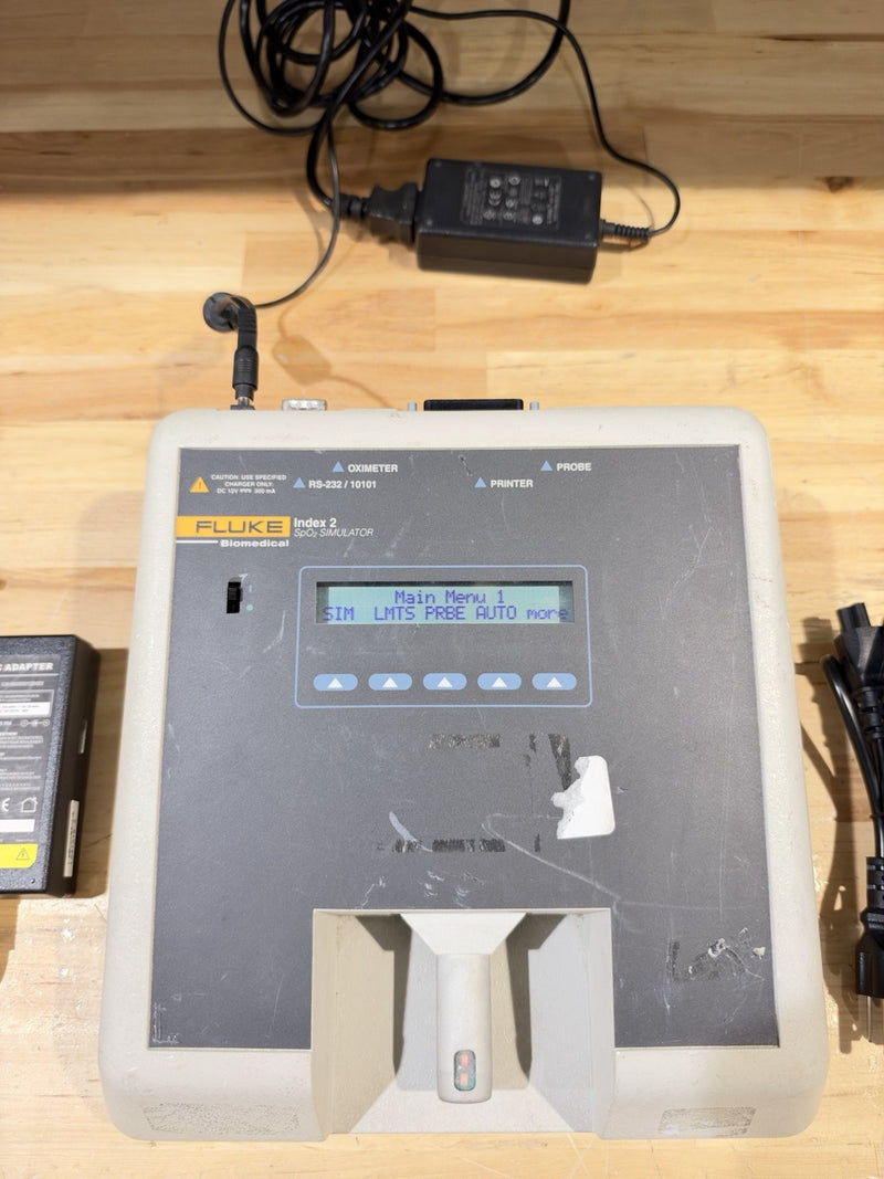 FLUKE INDEX 2 SPO2 SIMULATOR W/ ACCESSORIES (TESTED) SHIPS FREE