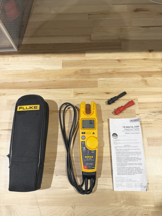 FLUKE T6-1000 ELECTRICAL TESTER WITH BAG & CLIPS TESTED