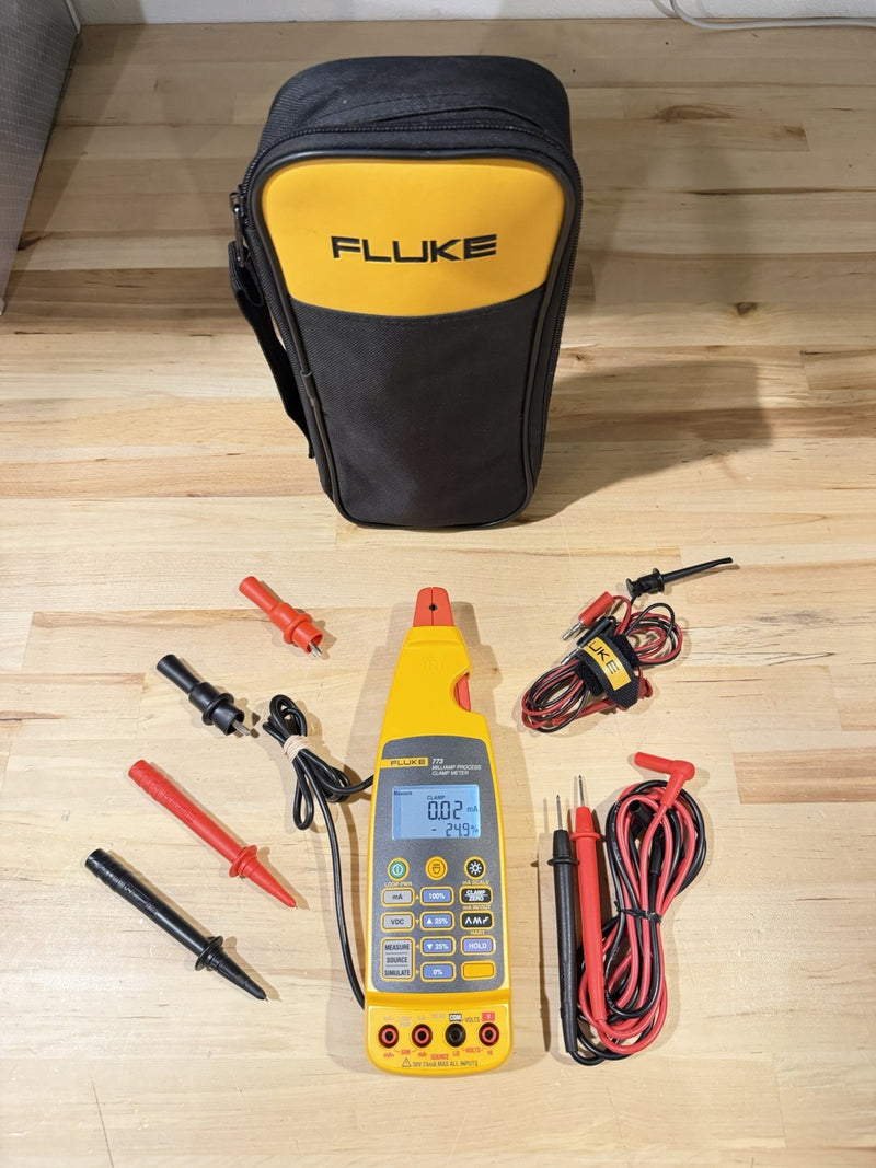 FLUKE 773 MILLIAMP PROCESS CLAMP W/ LEADS (TESTED) FREE SHIPPING