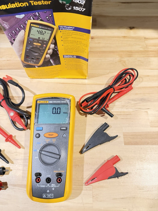 FLUKE 1503 INSULATION TESTER (NEW FACTORY SEALED) W ACCESSORIES - NEW