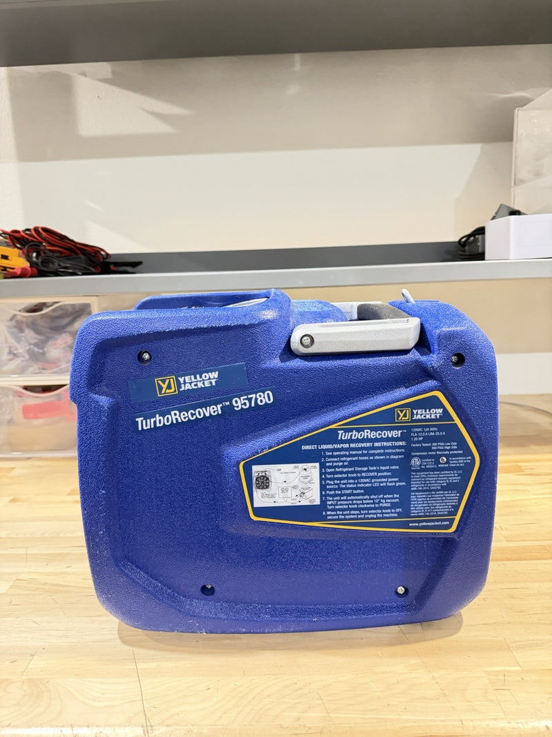 YELLOW JACKET 95780 TURBO RECOVER REFRIGERANT RECOVERY MACHINE (TESTED)