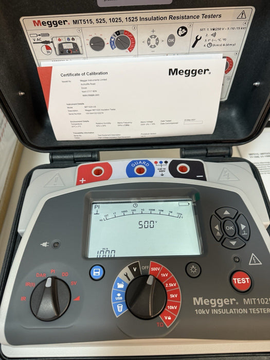MEGGER MIT1025 10KV INSULATION RESISTANCE TESTER NEW