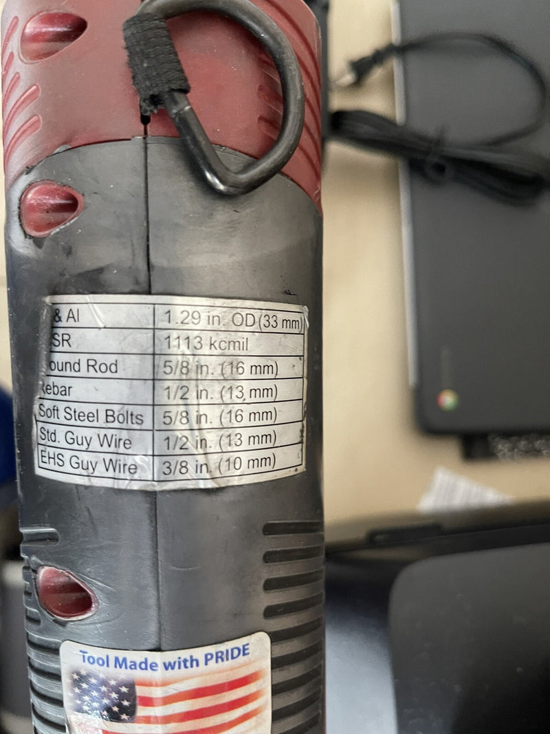BURNDY PATCUT129LI HYDRAULIC CABLE WIRE CUTTER CU AL ACSR REBAR GROUND ROD GUY