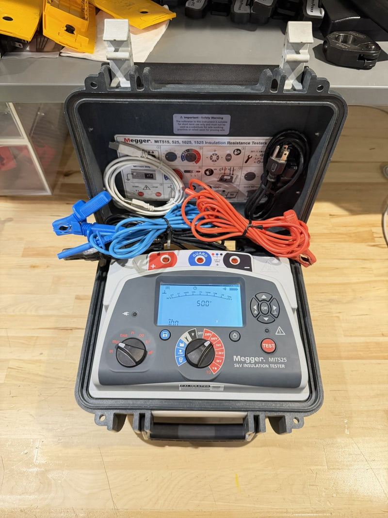 MEGGER MIT525 5KV INSULATION TESTER W/ LEADS & CHARGER (TESTED) FREE SHIPPING
