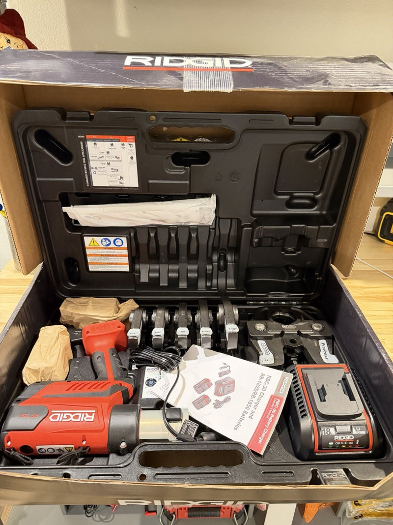 RIDGID RP 350 PRESS TOOL KIT 67053 1/2" TO 2" PROPRESS JAWS - NEW FACTORY SEALED