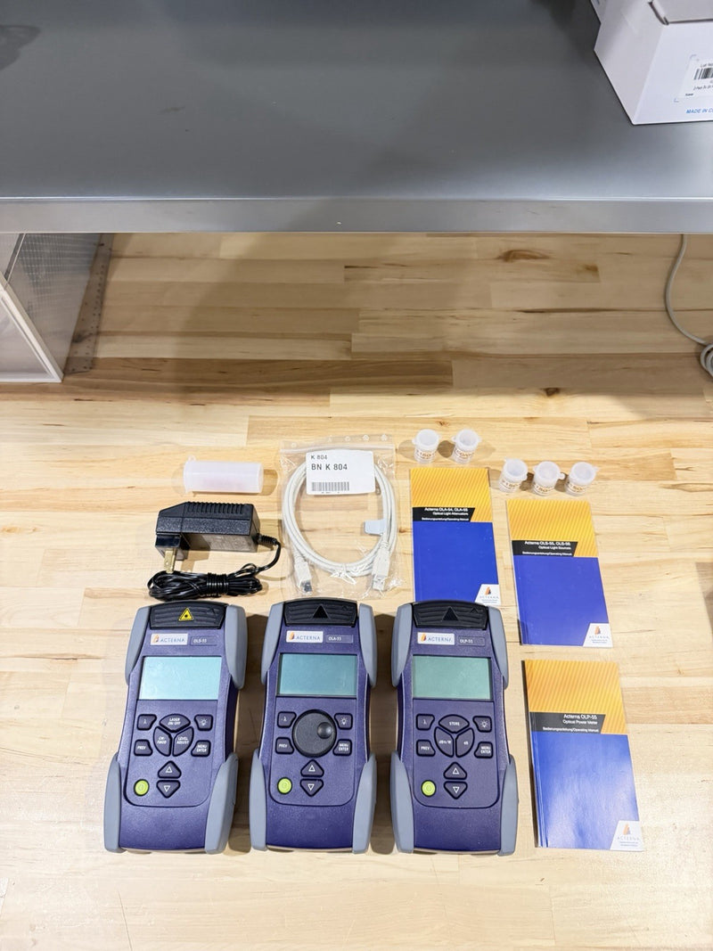 ACTERNA MK-3S OPTICAL TEST KIT OLA-55/OLS-55/OLP-55 WITH6 FRONT SHELLS/AC ADAPTERS