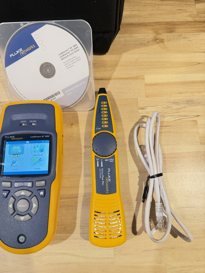 FLUKE NETWORKS LRAT-1000 LINKRUNNER AT-1000 AUTO TESTER W INTELLITONE PROBE 200