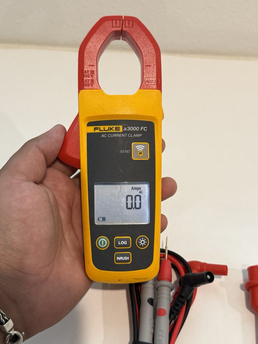 Fluke A3000 FC AC CURRENT CLAMP W/ LEADS & CLIPS (TESTED) SHIPS FAST