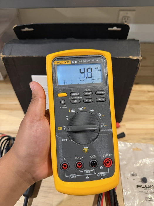 FLUKE 87V TRUE RMS MULTIMETER KIT W/ LEADS & I400 KIT (TESTED) SHIPS FAST