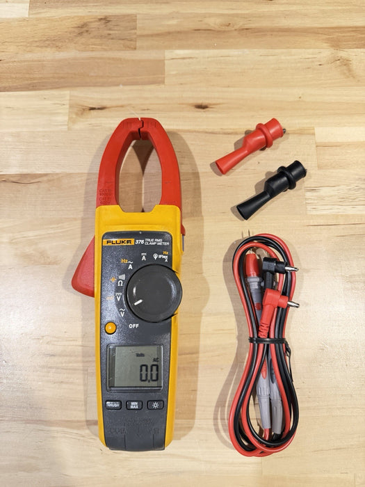 FLUKE 376 AC/DC TRUE RMS WIRELESS CLAMP METER W /LEADS & CLIPS -SHIPS FAST