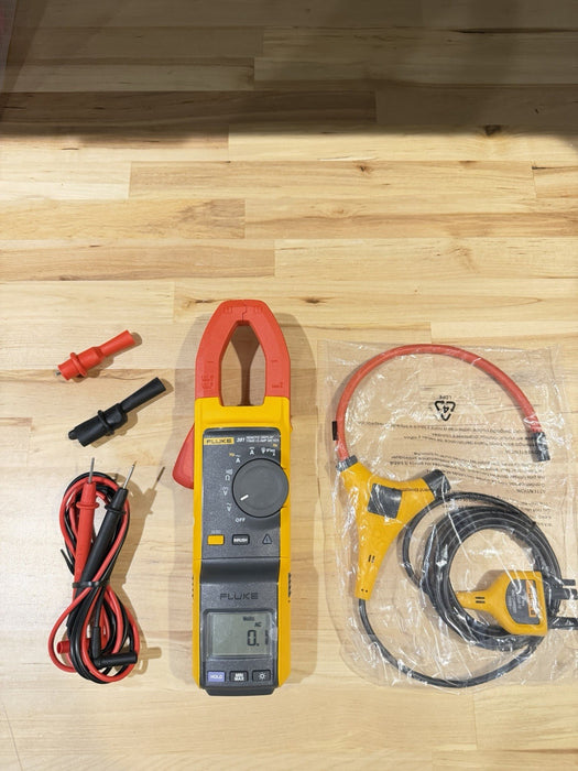 FLUKE 381 REMOTE DISPLAY TRMS CLAMP METER WITH ACCESSORIES TESTED