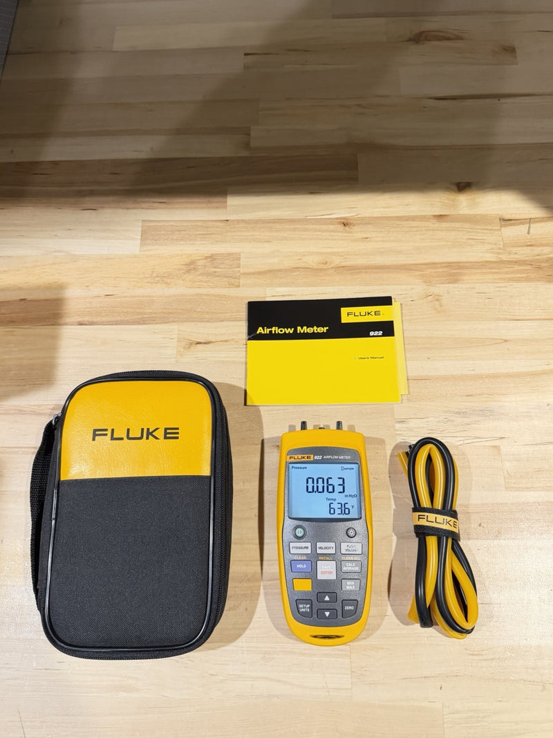 FLUKE 922 AIRFLOW METER WITH ACCESSORIES
