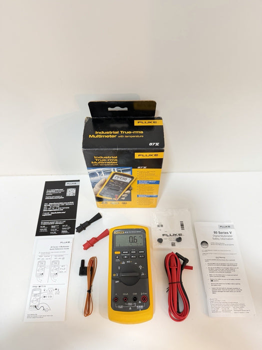 FLUKE 87V INDUSTRIAL TRUE RMS MULTIMETER WITH TEMPERATURE (NEW FACTORY SEALED)