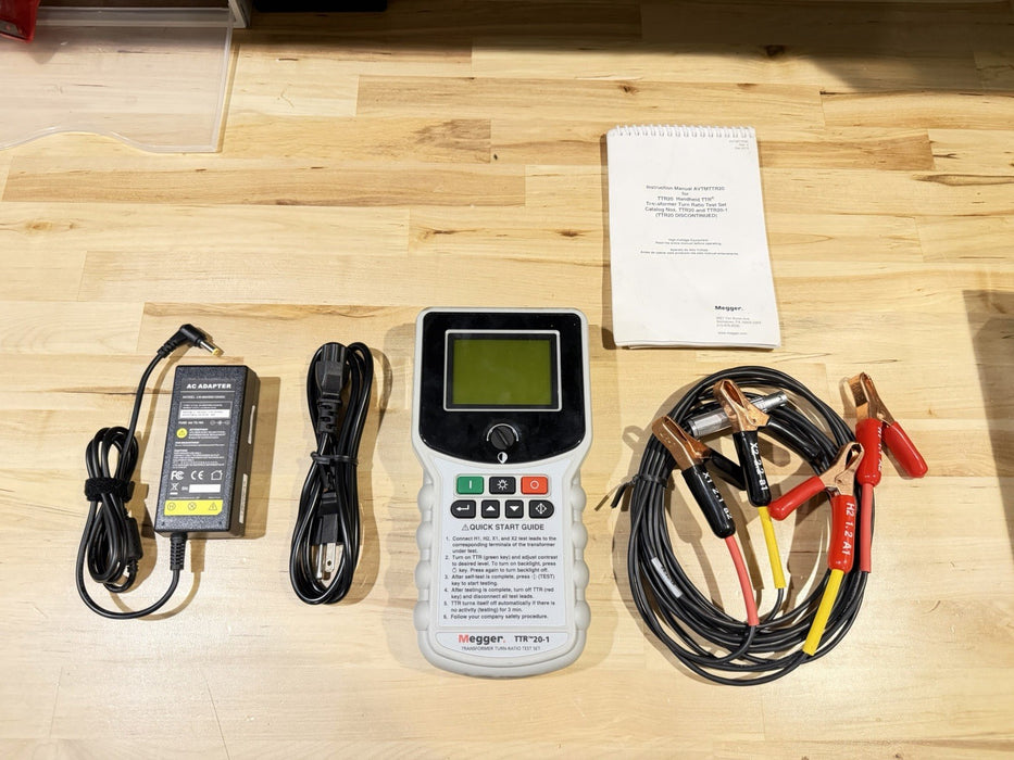 MEGGER TTR20-1 TRANSFORMER TURN-RATIO TEST SET WITH LEADS & BAG