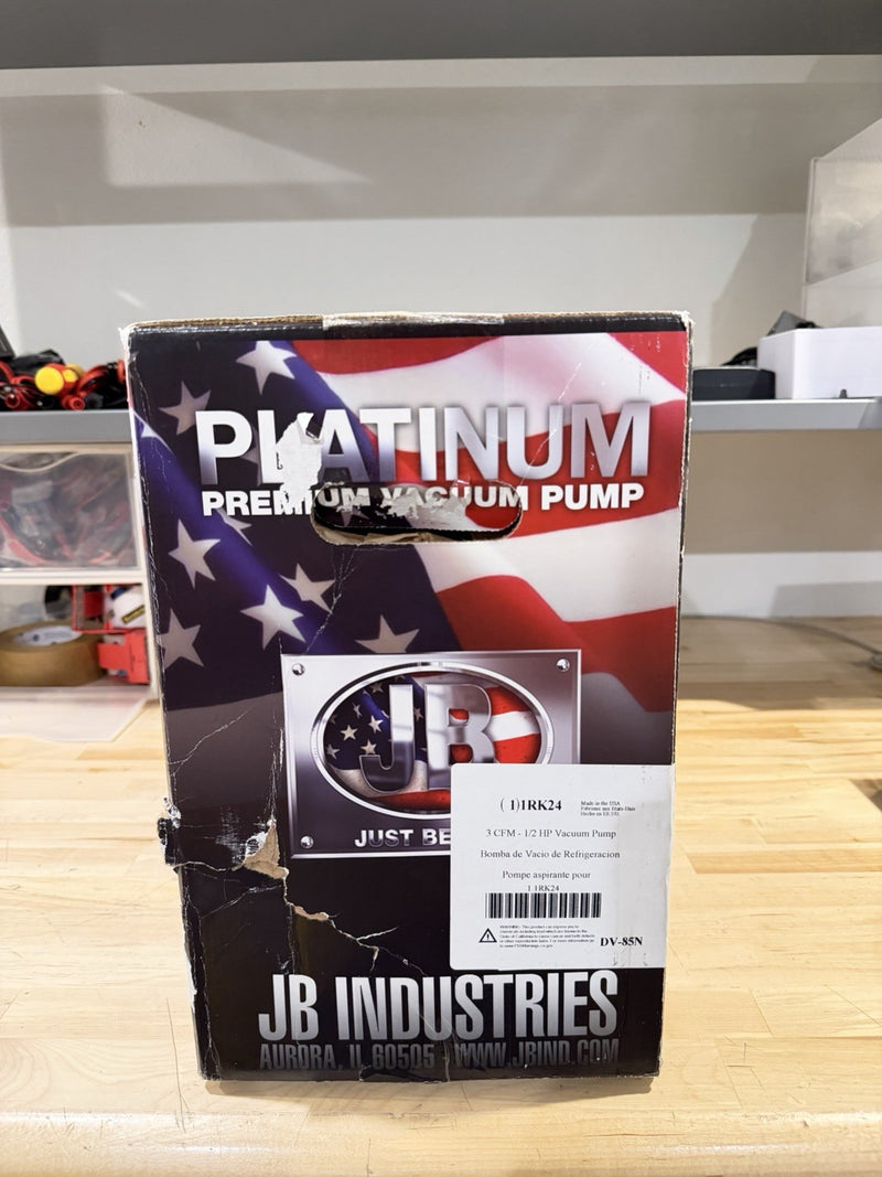JB INDUSTRIES DV-85N VACUMM PUMP 3 CFM 15 MICRON 120V AC 1RK24 (NEW SEALED)