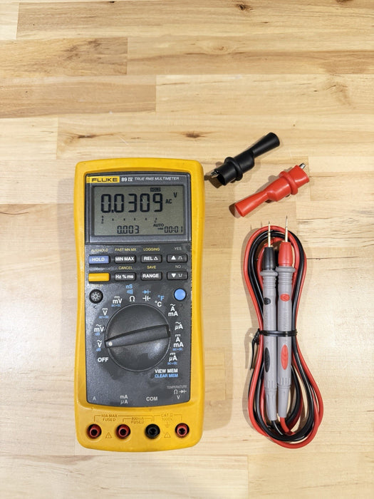FLUKE 89 IV TRUE RMS MULTIMETER WITH LEADS & CLIPS TESTED