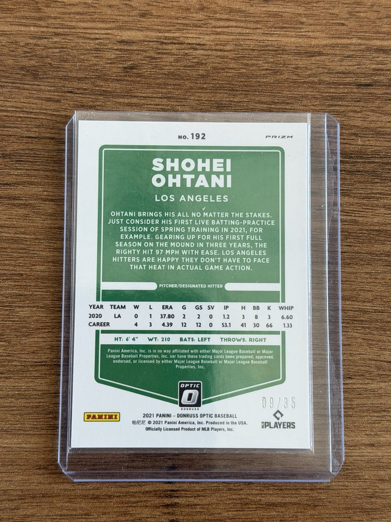 Shohei Ohtani 2021 Panini Donruss Optic Lime Green #d to 9/35