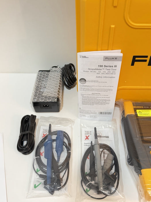 FLUKE 190-204-III S DIGITAL OSCILLOSCOPE 4CH 200MHZ 5GS/S (CALIBRATED 2025) NEW