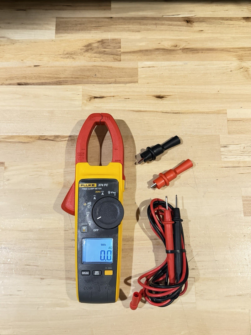 FLUKE 374 FC TRMS CLAMP METER WITH LEADS & CLIPS TESTED