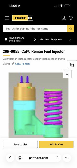 CAT 20R-0055 DIESEL INJECTOR (NEW FACTORY SEALED) - GENUINE OEM