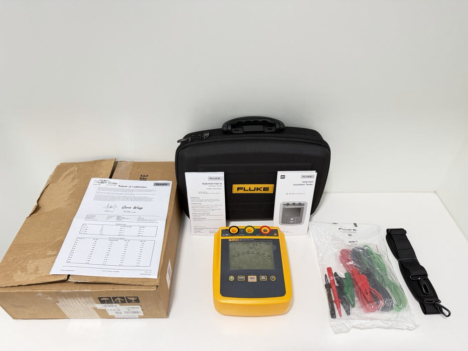 FLUKE 1535 MEGOHMMETER INSULATION TESTER W/ LEADS & CASE (CALIBRATED 2025) NEW