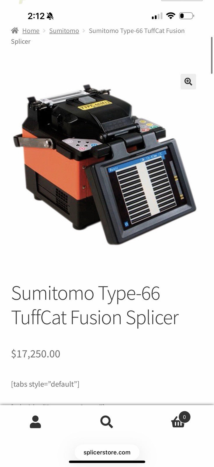 SUMITOMO ELECTRIC TYPE-66 TUFFCAT FUSION SPLICER WITH FC-6RM CLEAVER