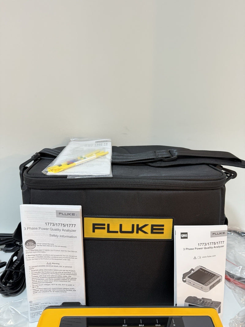 FLUKE 1775 THREE-PHASE POWER QUALITY ANALYZER WITH ACCESSORIES CALIBRATED 2028