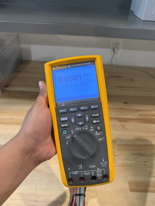 FLUKE 287 TRUE RMS ELECTRONIC LOGGING DIGITAL MULTIMETER WITH LEADS & CLIPS