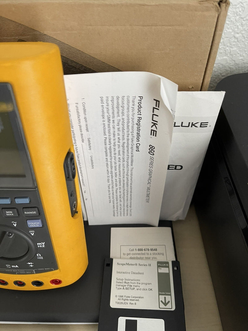 FLUKE 863 GRAPHICAL MULTIMETER WITH ACCESSORIES, MANUALS IN BOX