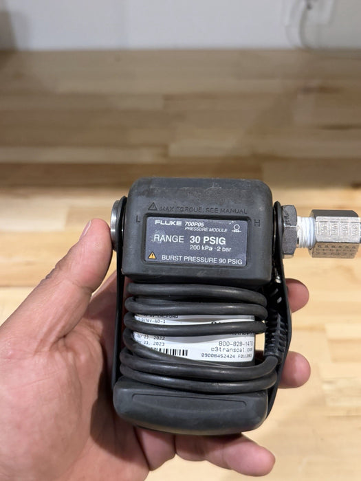 FLUKE 700P05 PRESSURE MODULE RANGE 30 PSIG 200KPA 2BAR TESTED