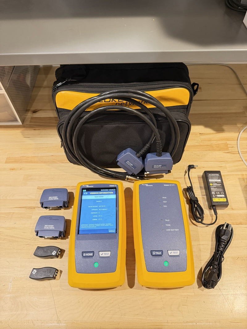 FLUKE NETWORKS DSX2-5000 2 CAT6 CAT6A LAN CABLE CERTIFIER TESTER CALIBRATED 2026