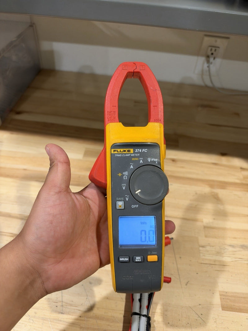 FLUKE 374 FC TRMS CLAMP METER W/ LEADS & CLIPS (TESTED) SHIPS FAST