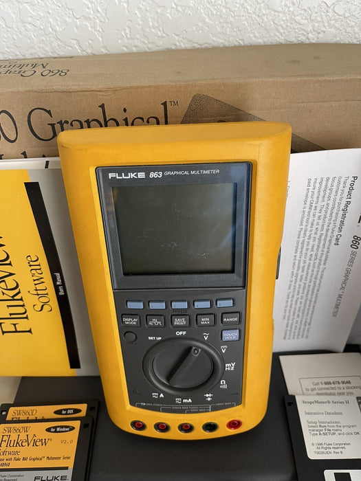 FLUKE 863 GRAPHICAL MULTIMETER ACCESSORIES MANUALS BOX