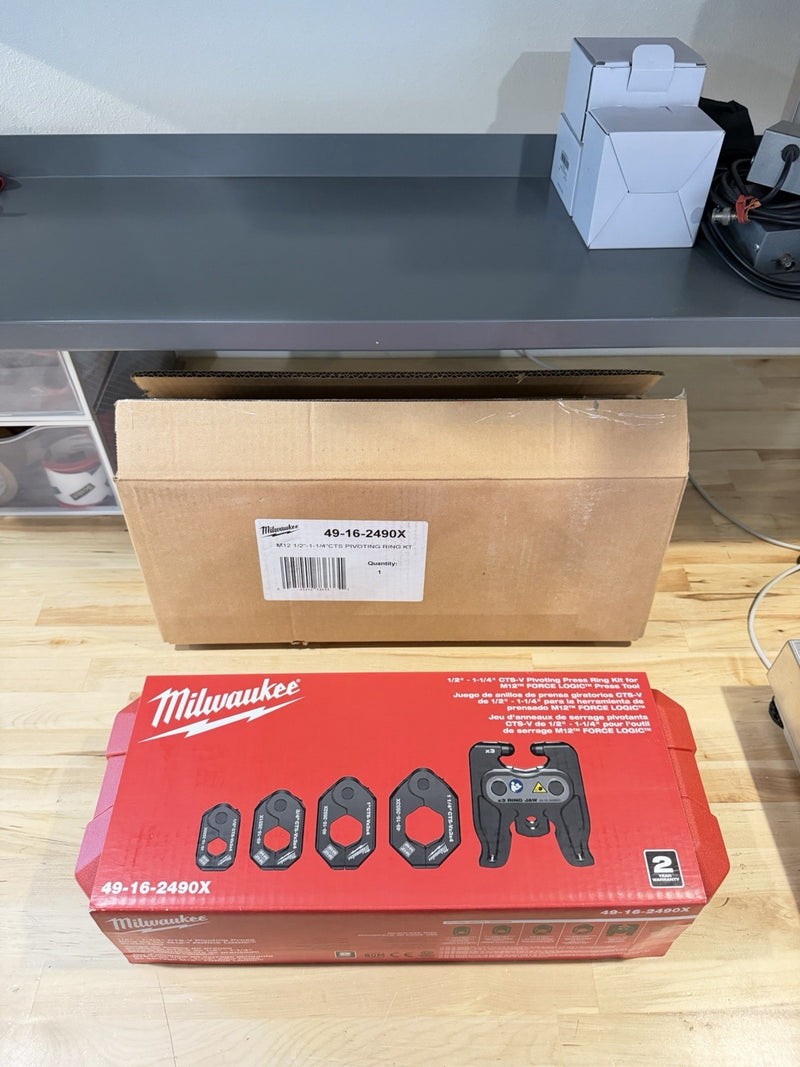 MILWAUKEE 49-16-2490X 1/2"- 1-1/4" CTS-V PIVOTING PRESS RING KIT (NEW SEALED)