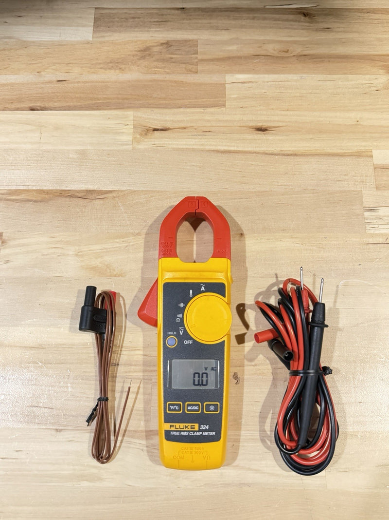 FLUKE 324 TRUE-RMS CLAMP METER WITH LEADS & CASE