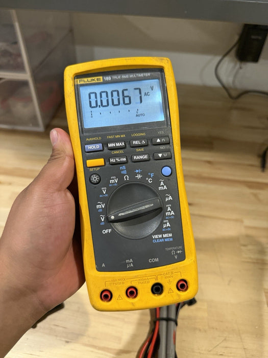 FLUKE 189 TRUE RMS MULTIMETER WITH LEADS & CLIPS TESTED