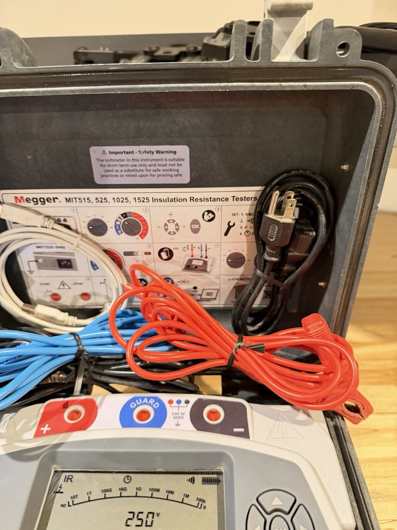 MEGGER MIT525 5KV INSULATION TESTER W/ LEADS & CHARGER (TESTED) FREE SHIPPING
