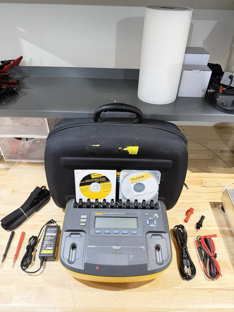FLUKE BIOMEDICAL IMPULSE 6000D ANALYZER W LEADS & CHARGER TESTED