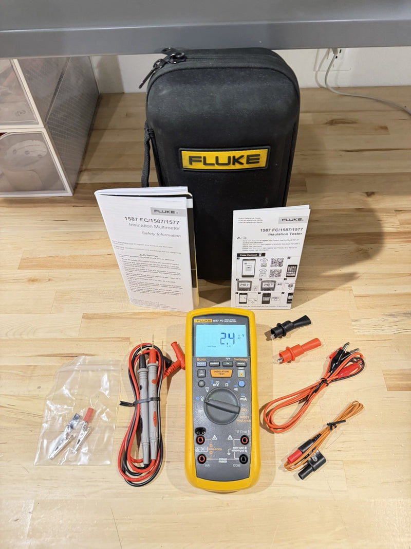 FLUKE 1587 FC 2 IN 1 HANDHELD DIGITAL INSULATION MULTIMETER WITH ACCESSORIES